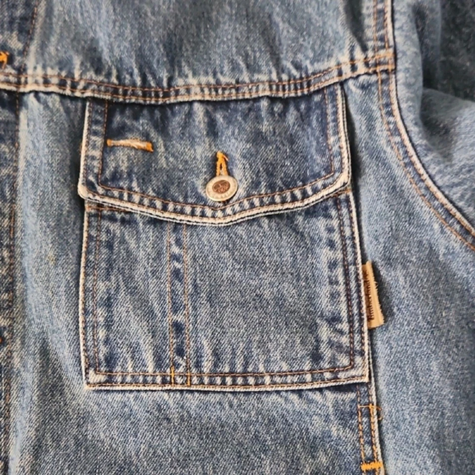 Timberland Weathergear Men's Vintage Denim Trucker Jacket, Medium Blue Wash, XL  - Image 4 of 4