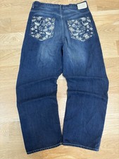Ecko Unltd. Baggy Fit Denim Jeans Blue Embroidered Logo 5-Pocket Men's