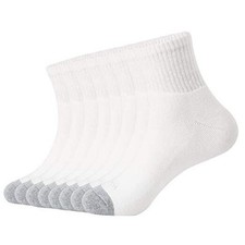 Men's Athletic Ankle Socks 8 Pairs Thick Cushion Running 9-12 8 Pair A-white