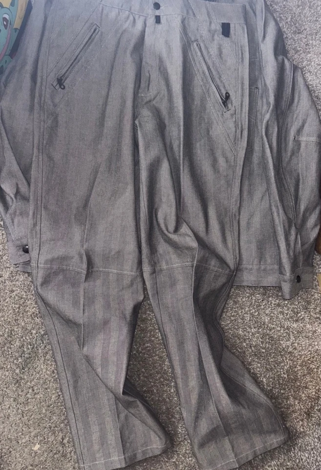 De colección MARITHE FRANCOIS GIRBAUD Denim Jean Chaqueta Pantalones Conjunto Años 90 2XL Pantalones 34 Foto 4 de 4