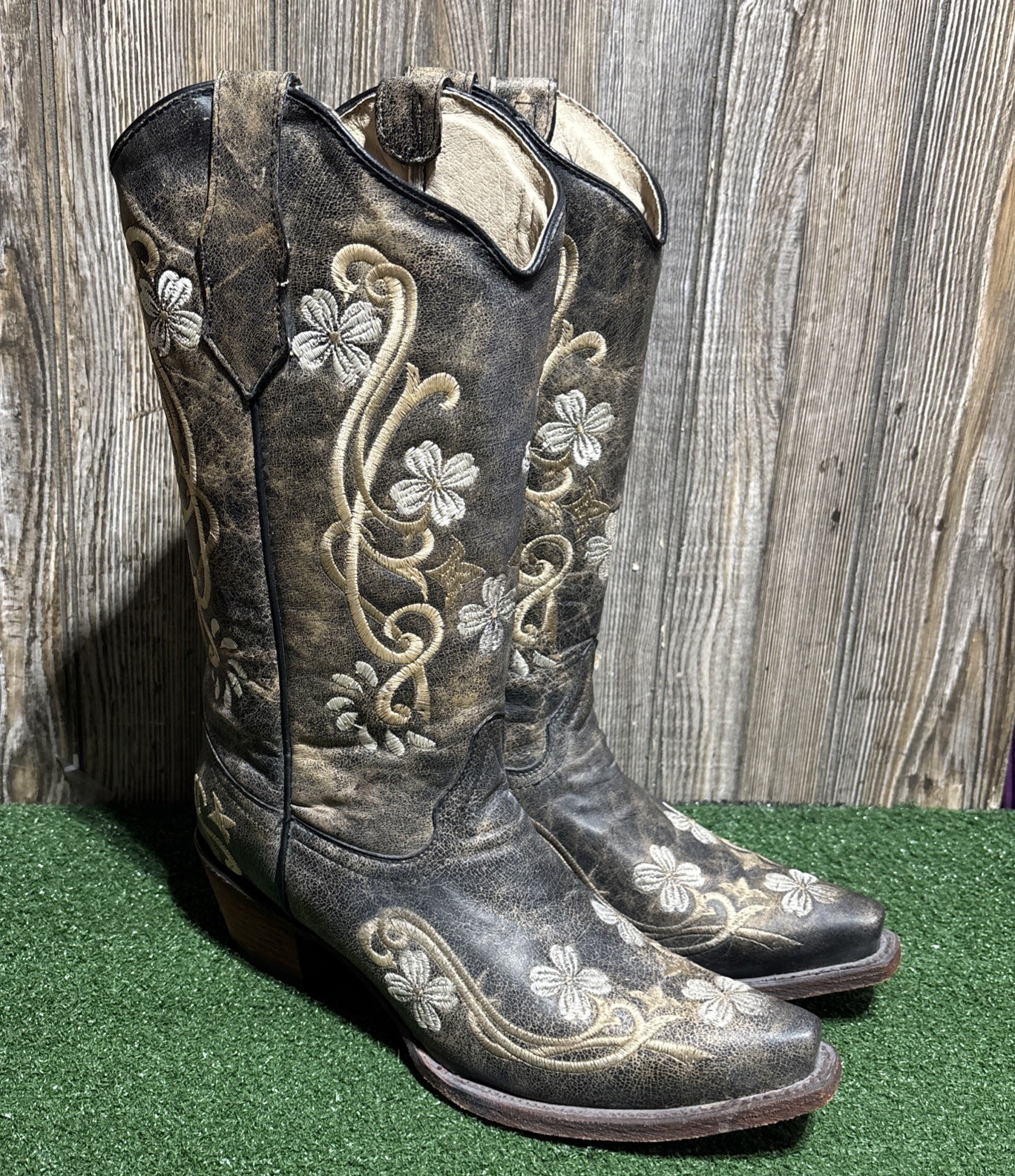 Circle G by Corral Women's Sz 9 Multi Color Floral Cowboy Boot L5175 Point Toe