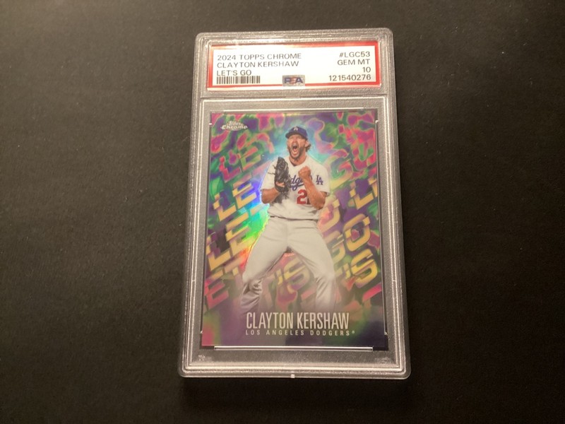 2024 topps chrome baseball clayton kershaw "Lets go" case hit psa 10