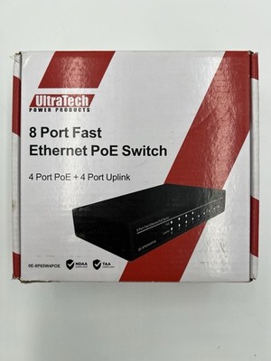 ULTRATECH 8 PORT FAST ETHERNET PoE SWITCH *OE-8P65W4POE***NEW***