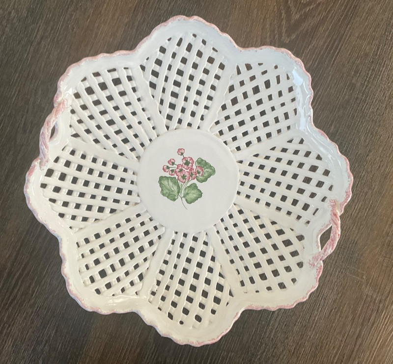 Bernardo’s - Ceramic Trinket Bowl 11” Made For Marshall Fields Braided  Portugal