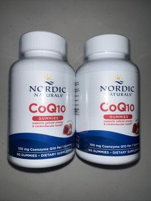 2x Nordic Naturals CoQ10 Strawberry Gummies - Antioxidant Gummies, 60 ct