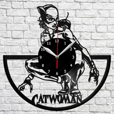 Catwoman Vinyl Clock Record Wall Clock Decor Fan Art Home 2758