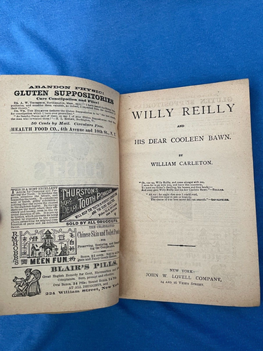 1883 Lovell's Library WILLY REILLY and His DEAR COLLEEN antikes Zellstoffromanbuch - Bild 5 von 12