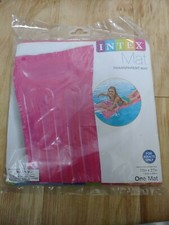 Intex Pool Floating Mat Pink Transparent Raft With Headrest 72"X 27" Summer New