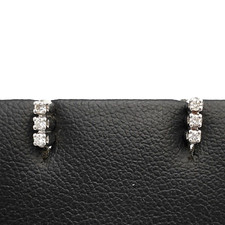 Orecchini trilogy usati piccoli oro bianco 18k diamanti naturali 0,09 ct totali