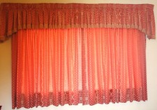 PAIR PP UNLINED CURTAINS & PELMET CLASSIC WOOVEN W228cm xD137cm SWINDON COLLECT