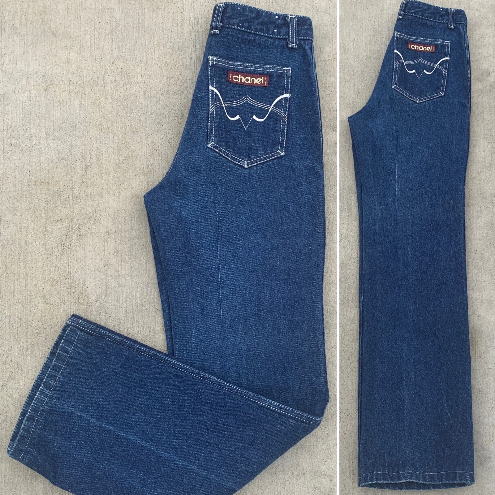 Chanel — Vintage chanel Jeans Paris NY High Waist Talon 42 Zipper Size 29 26.5 in Waist