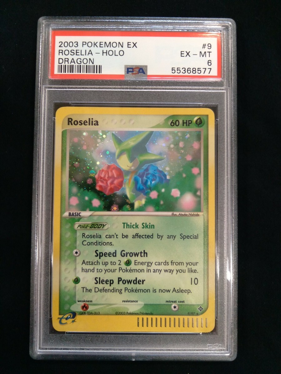 Graded PSA 6 2003 Pokemon EX ROSELIA #9 HOLO Dragon EX - MT | eBay