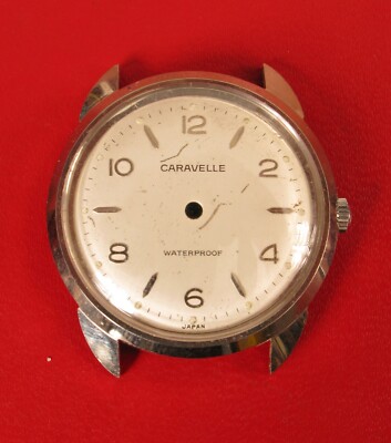 VINTAGE BULOVA WATCH COMPANY CARAVELLE DIAL SILVER TONE M9 CASE