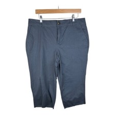 NWT LOFT Women's The Monroe Slim Capri Blue Pants Size 12