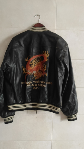 VTG Redskins Dragon Teddy By RDS Varsity Leather Mens Embroidery Jacket Size XL - Video 1 of 1