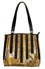 Michael Rome Snake Print Genuine Leather Shoulder Bag. Made In Italy.
