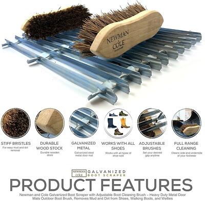 Mud Mate - The Ultimate Shoe & Boot Cleaner - 2 Brushes With Hose Connectors - A Strong Brush