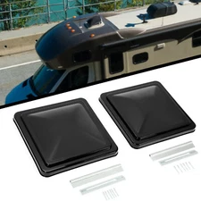 2PCS 14"X14" For RV Replacement Black Roof Vent Cover Camper Trailer Ventline