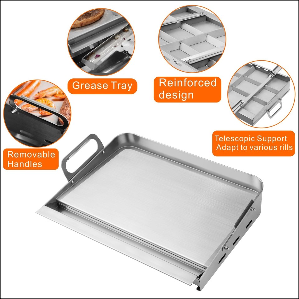 Griddle For Gas Grill Flat Top Grill For Stove,Stainless Steel