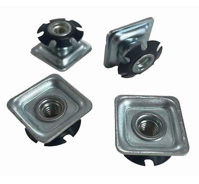4 Pack Threaded Star Type 1''(OD) Square Tubing Insert 5/16-18 Threads S71-325