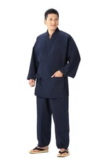 Cotton Village Watanosato Made in Japan Kurume Tsumugi Woven Samue LL Na