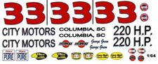  33 George Green 1957-59 City Motors 1/64th HO Scale Slot Car Waterslide Decals
