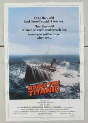 RAISE THE TITANIC ORIGINAL TRI-FOLD 27x41 THEATRICAL MOVIE POSTER JASON ROBARDS 