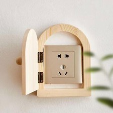 Wood Door Outlet Cover Dustproof Home Decoration Switch Protective Cover
