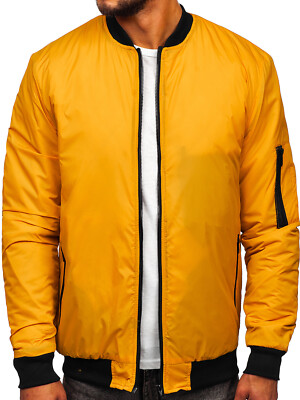 Bomberjacke Übergangsjacke Sweatjacke Unifarben Sport Herren Mix BOLF Stehkragen