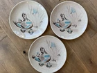 Lot of 3 Vintage Red Wing Pottery Bob White Quail 11" Dinner Plates MADE IN USA