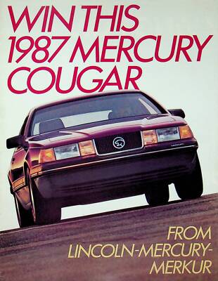 224692) Mercury Cougar Topaz - XR4i - USA - Prospekt 1986