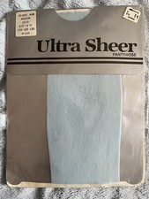 Ultra Sheer Pantyhose Celeste Blue Size Medium 100-125 Lbs Vintage