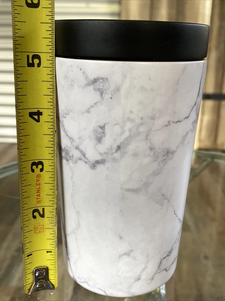 Taza de viaje de acero inoxidable aislada SnapSeal de Ello Couture, mármol blanco de 11 oz Foto 2 de 4