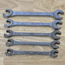 Mac Tools SAE Flare Nut Line Open End Combination Wrench Vtg Sabina Ohio USA
