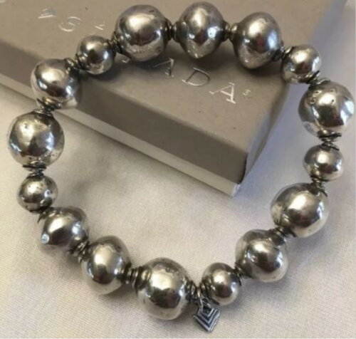 Silpada atmosphärisches oxidiertes Sterlingsilber Stretch Kugel Perlen Armband B1998 - Bild 9 von 12