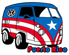 Vintage Vw Bus Sticker With Puerto Rico Flag 3 Sizes Waterproof Vintage Vw Bus Sticker With Puerto Rico Flag 3 Sizes Waterproof