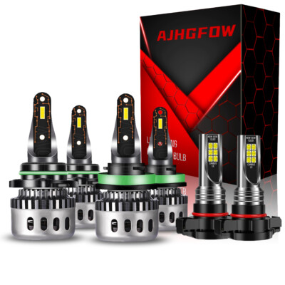 For Chevy Suburban Tahoe 2007-2014 LED Headlight Hi-Low Beam Fog Light Bulb Kit
