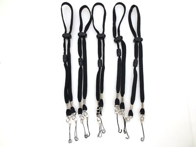 Lot of 5 Double Ended Lanyard 2 Strap Loop Connectors Adjustable for Event Badge