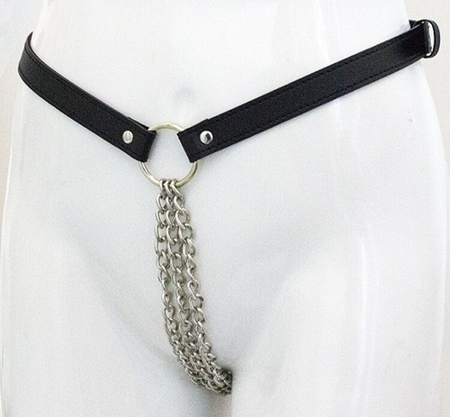 Women Faux Leather Body Harness Garter Belt Bra Chastity Panties Binding - Picture 30 of 51