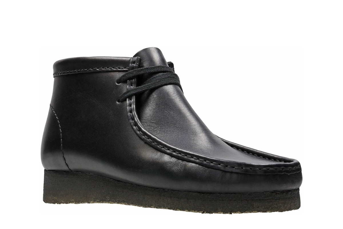Mens Clarks Wallabee Chukka Boot - Black Leather Size 9 M US 