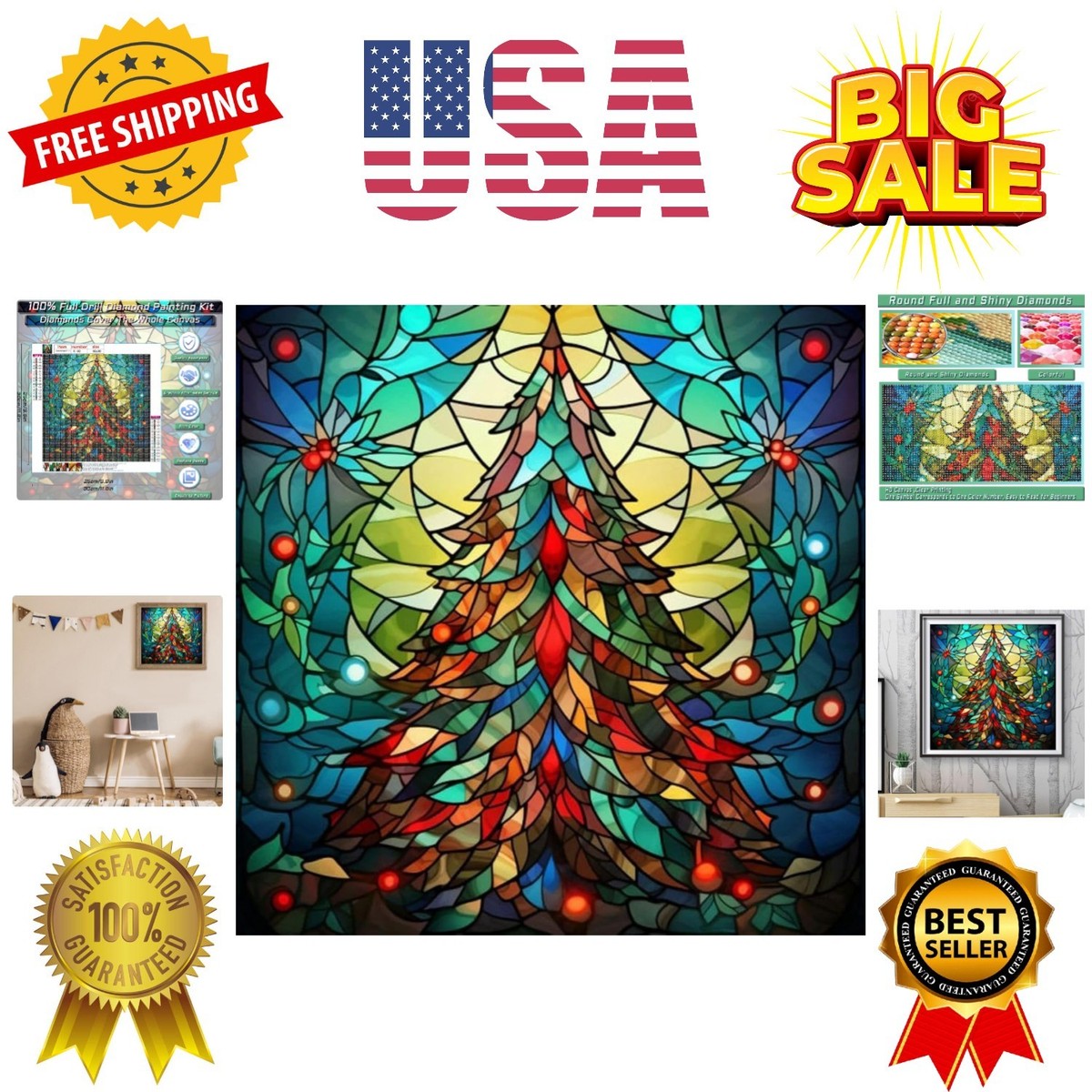 Christmas Tree Diamond Painting Kits 5D Diamond Painting,DIY  display picture 1