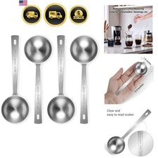 4Pcs 1 Tbsp 15ml Stainless Steel Long Handle Coffee Measuring Scoop | Stainle...