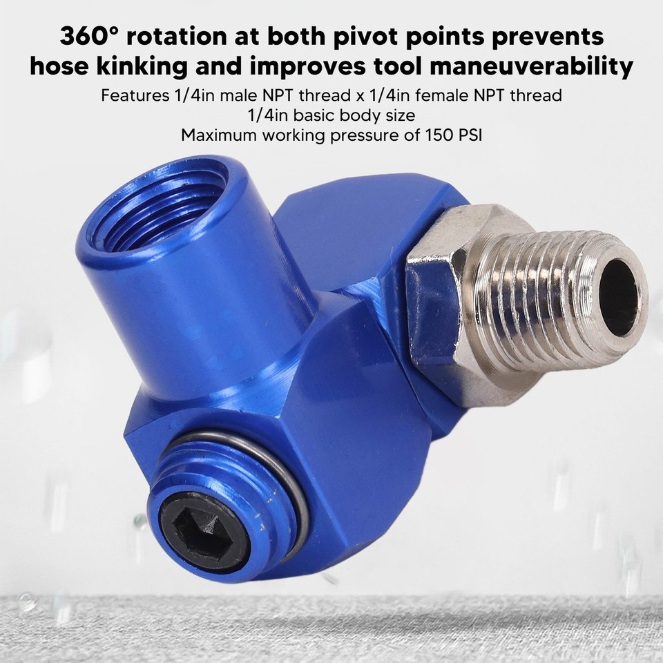 4Pcs 360 Degree Swivel Air Hose Connector - 1/4" NPT Thread, 150 PSI, For Pneumatic Tools - View #13