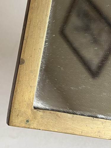 "Espejo de afeitar tocador de mesa de latón vintage giratorio inclinable 12""x6"" espejo" - Imagen 7 de 13