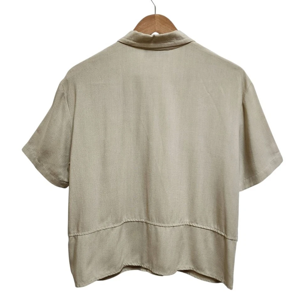 Conjunto Pantalón Norton McNaughton Mujer Talla 10 Beige Mezcla Lino Corto Slv Oficina Informal Foto 3 de 4