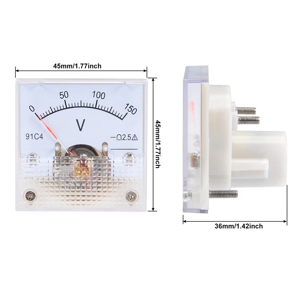 DC 0-150V Analog Panel Spannungsmesser Voltmeter 91C4 2,5% Fehler - Bild 3 von 4