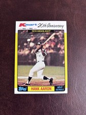 (3) Braves 1962 Warren Spahn 1974 & 1982 Hank Aaron Lot Topps K-Mart MLB Cards