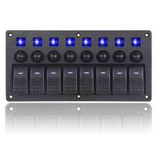 BLLYOGU 8 Gang Boat Rocker Switch Panel Marine Switch Panel Waterproof Marine...