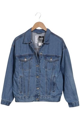 Pull & Bear Jacke Damen Anorak Jacket Kurzmantel Gr. M Baumwolle Blau #llceoeo