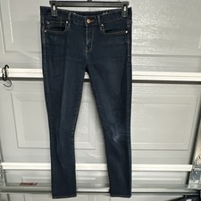 Gap 1969 Always Skinny Women's Dark Blue Denim Jeans Button Zip 5-Pocket
